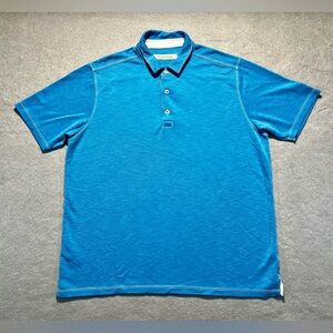 Tommy Bahama Men’s Polo Shirt Blue Large Modal Polyester Blend Knit